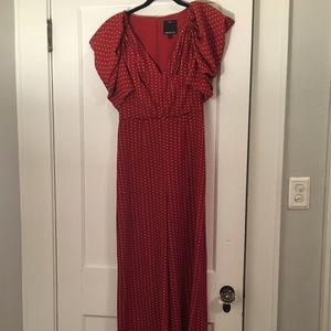 C/MEO Collective Red + White Polka Dot Jumpsuit